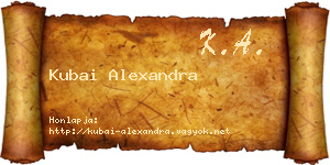 Kubai Alexandra névjegykártya